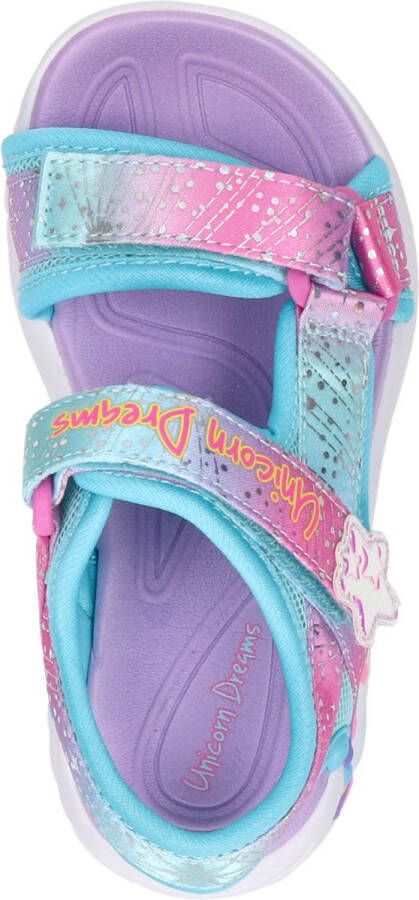 Skechers Unicorn Dreams sandalen blauw roze Meisjes Textiel Dierenprint 30 - Foto 9