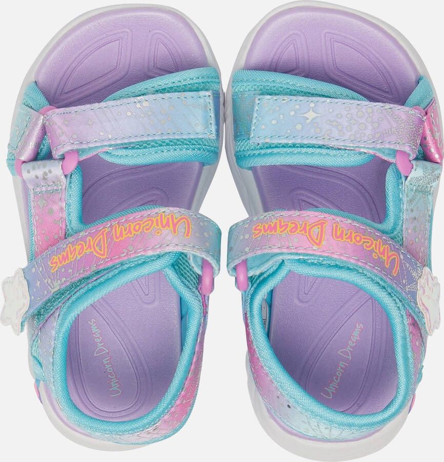 Skechers Unicorn Dreams sandalen blauw roze Meisjes Textiel Dierenprint 30 - Foto 12