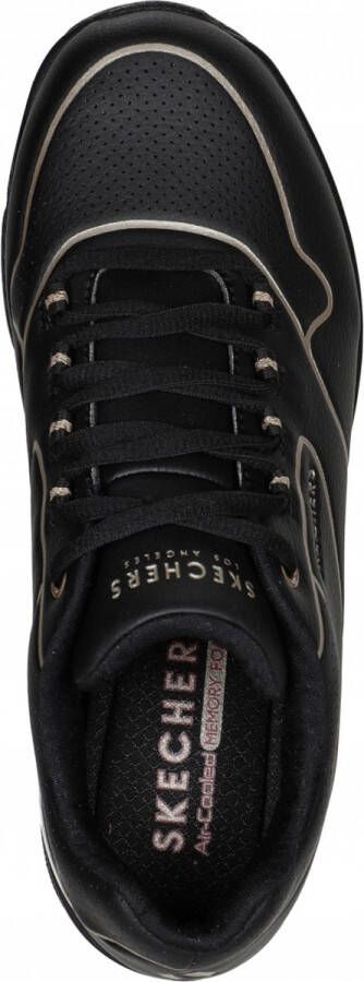 Skechers Uno 2 Golden Trim Dames Sneakers Zwart