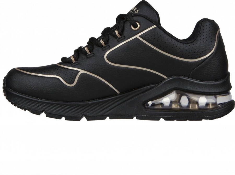 Skechers Uno 2 Golden Trim Dames Sneakers Zwart