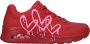 Skechers Sneakers UNO DRIPPING IN LOVE met hart-graffiti-print vrijetijdsschoen lage schoen veterschoen - Thumbnail 16