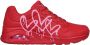 Skechers Sneakers UNO DRIPPING IN LOVE met hart-graffiti-print vrijetijdsschoen lage schoen veterschoen - Thumbnail 10