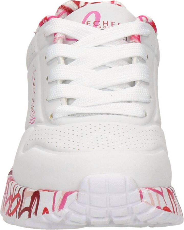 Skechers Uno Light kids sneaker Wit rood