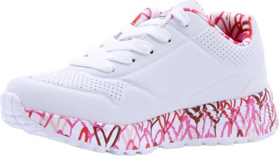 Skechers Uno Light kids sneaker Wit rood