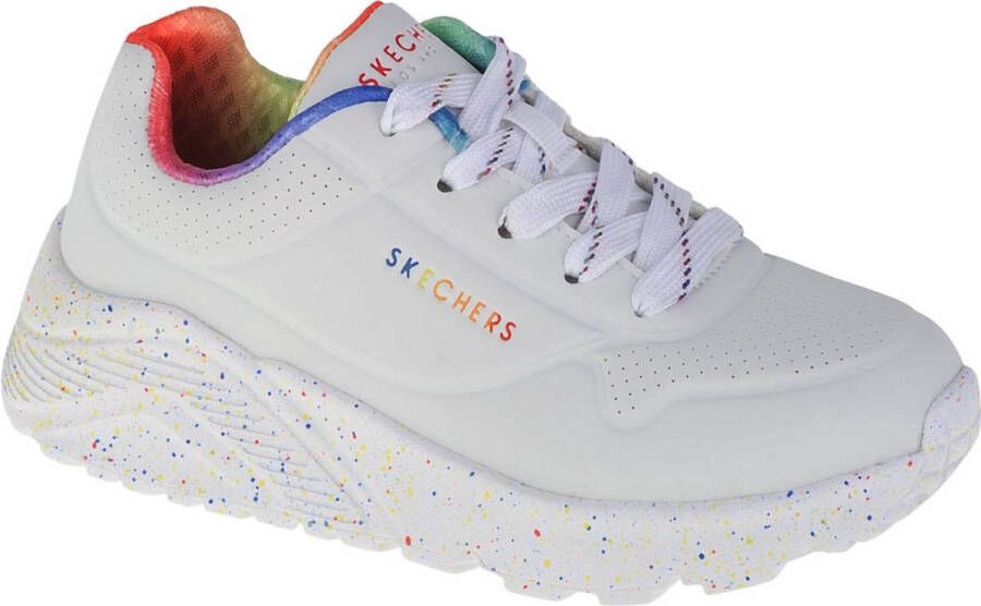 Skechers Uno Lite Rainbow Speckle 310456L WMLT voor meisje Wit Sneakers Sportschoenen - Foto 3