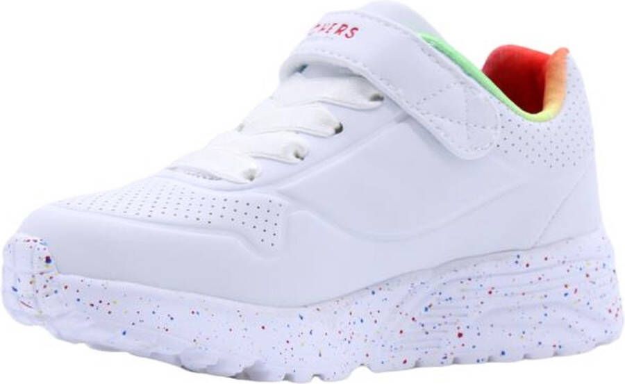 Skechers Uno Lite Rainbow Specks meisjes sneakers Wit Extra comfort Memory Foam