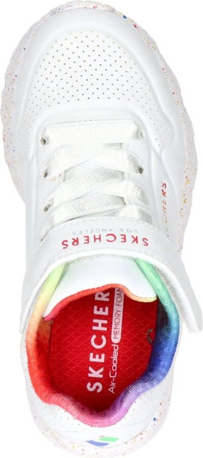 Skechers Uno Lite Rainbow Specks meisjes sneakers Wit Extra comfort Memory Foam