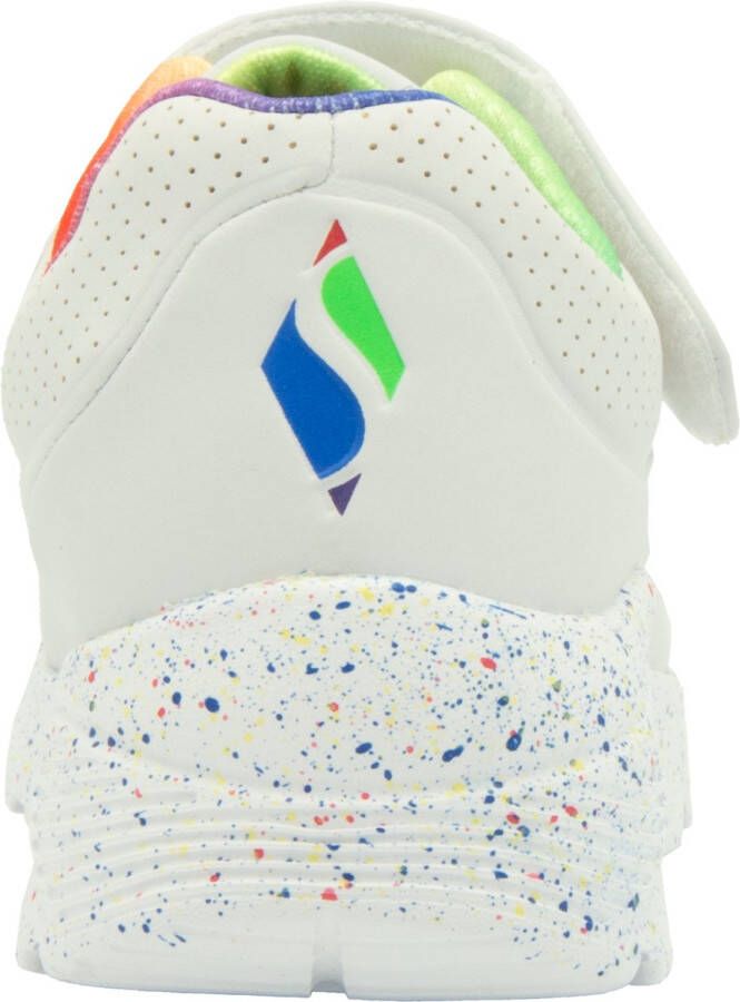 Skechers Uno Lite Rainbow Specks meisjes sneakers Wit Extra comfort Memory Foam