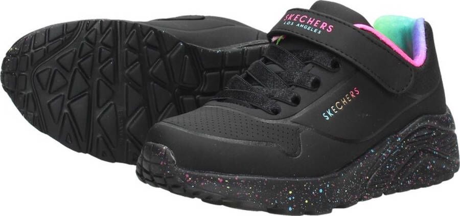 Skechers Uno Lite-Rainbow Specks Meisjes Sneakers Zwart