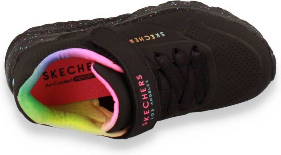 Skechers Uno Lite-Rainbow Specks Meisjes Sneakers Zwart