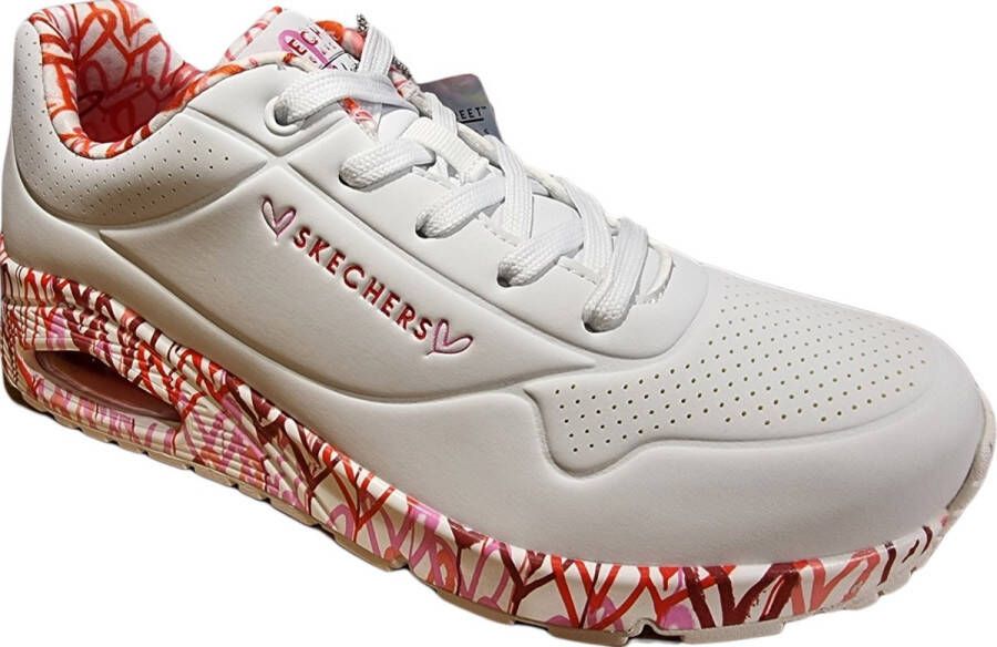 Skechers Uno Loving Love sneakers wit