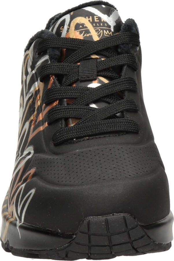 Skechers Uno-Metallic Love Dames Sneakers Zwart Goud