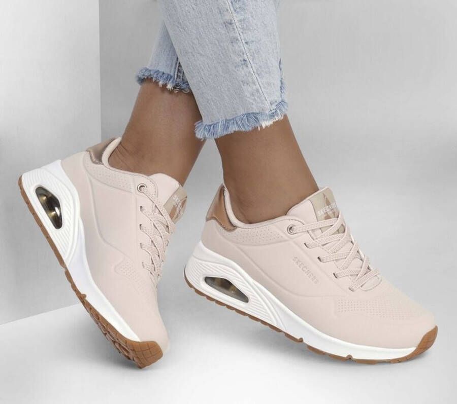 Skechers Uno Shimmer Away Natural Wandelsneakers Dames
