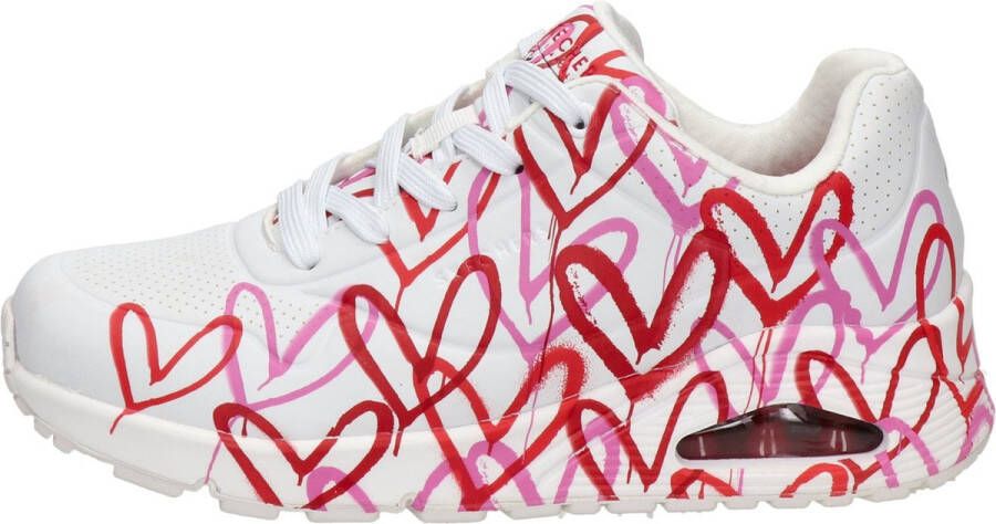 Skechers Sneakers met sleehak UNO-SPREAD THE LOVE Vrijetijdsschoen lage schoen veterschoen met coole graffiti-print - Foto 5