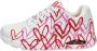 Skechers Sneakers met sleehak UNO-SPREAD THE LOVE Vrijetijdsschoen lage schoen veterschoen met coole graffiti-print - Thumbnail 5