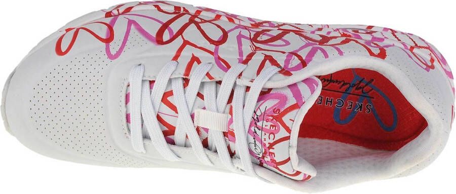 Skechers Sneakers met sleehak UNO-SPREAD THE LOVE Vrijetijdsschoen lage schoen veterschoen met coole graffiti-print - Foto 7
