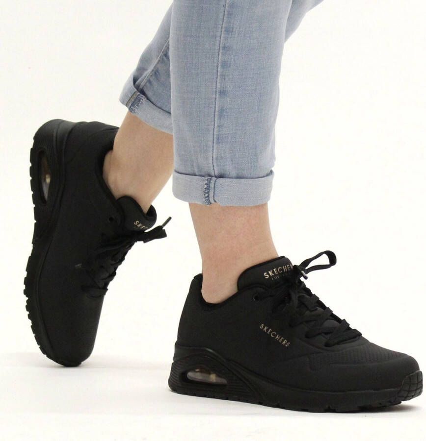 Skechers Uno Stand On Air Dames Sneakers Zwart