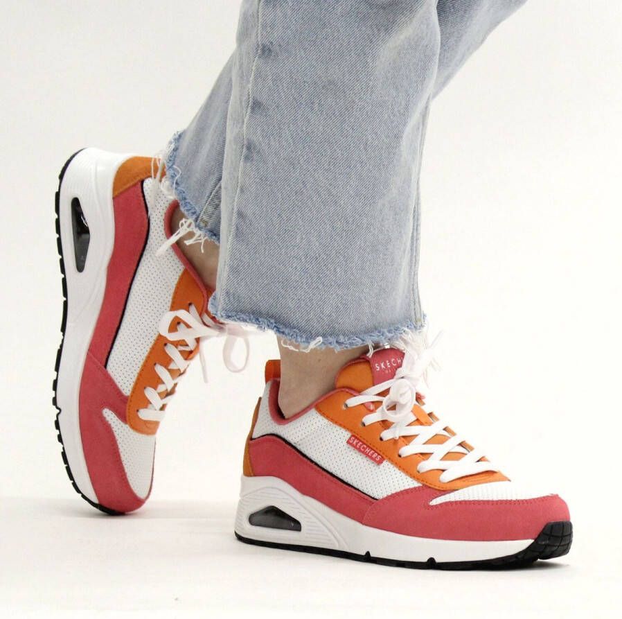 Skechers Uno Two Much Fun Dames Sneakers Roze