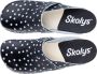 Skolys W-320.02 klompen dames medische clogs tuinklompen werkklompen verpleegkundige ziekenhuis instap zwart + witte stippen - Thumbnail 3
