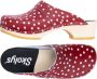 Skolys W-320.06 klompen dames medische clogs tuinklompen werkklompen verpleegkundige ziekenhuis instap rood + witte stippen - Thumbnail 5