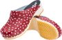 Skolys W-320.06 klompen dames medische clogs tuinklompen werkklompen verpleegkundige ziekenhuis instap rood + witte stippen - Thumbnail 8