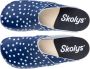 Skolys W-320.10 klompen dames medische clogs tuinklompen werkklompen verpleegkundige ziekenhuis instap blauw met witte stippen - Thumbnail 4