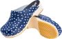 Skolys W-320.10 klompen dames medische clogs tuinklompen werkklompen verpleegkundige ziekenhuis instap blauw met witte stippen - Thumbnail 6