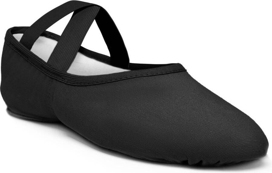 Só Dança Balletschoenen Zwart van Elastisch Canvas Heren & Dames So Danca SD16 Splitzool