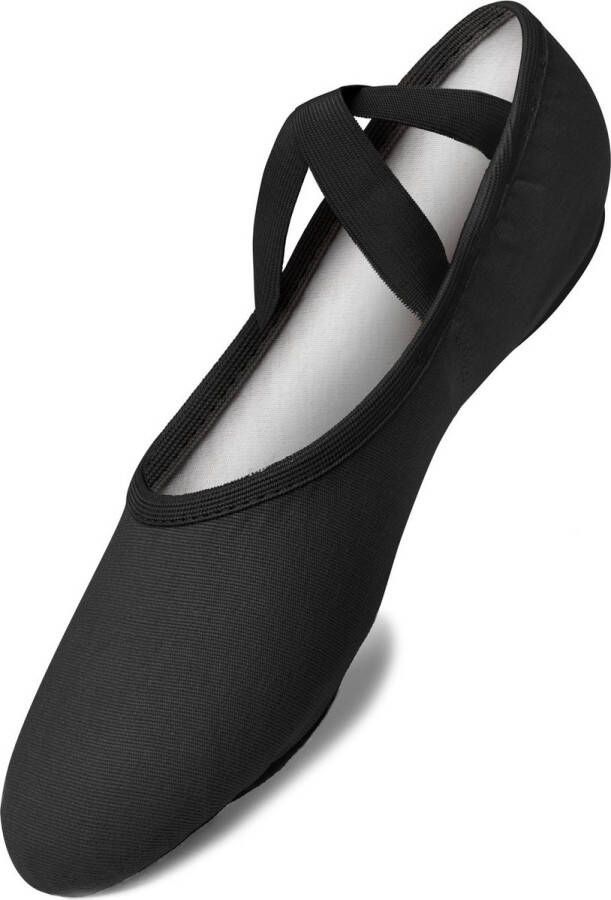 Só Dança Balletschoenen Zwart van Elastisch Canvas Heren & Dames So Danca SD16 Splitzool