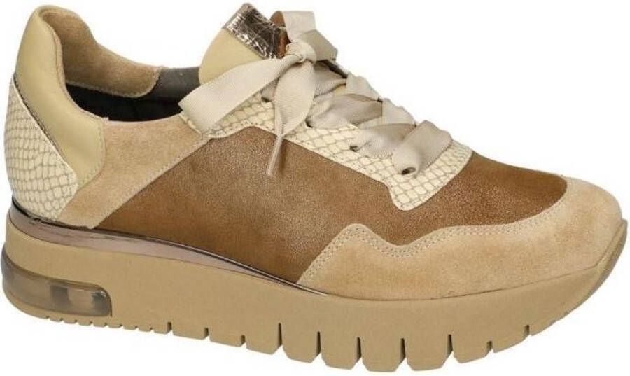 Softwaves -Dames camel sneakers