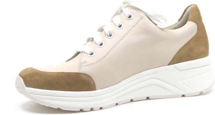 Solidus Solid 30546 Beige combi kleurige brede dames sneakers met rits - Foto 9