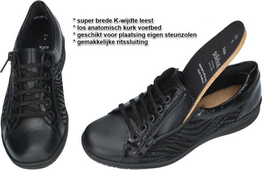 Solidus Dames Veterschoenen Solid Kate Zwart