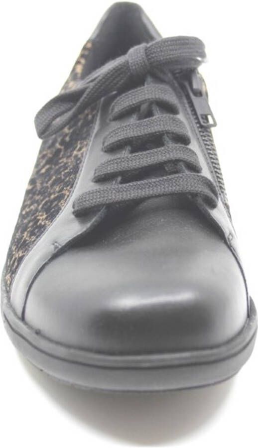 Solidus Solid 01102 Zwarte dames veterschoenen met rits