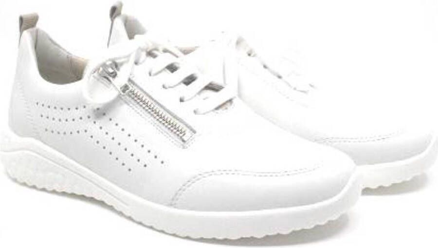 Solidus Solid 10234 Witte dames sneaker met rits en uitneembaar voetbed wijdte H