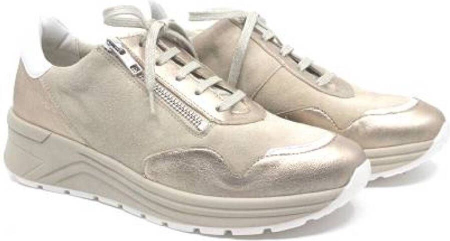 Solidus Solid 40519 Beige combi dames sneaker wijdte H