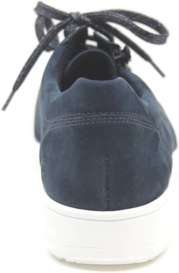 Solidus Solid 80033 Blauwe brede dames sneakers met rits wijdte K