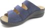 Solidus Solid 80428 Blauwe dames slipper met drie klittenbanden - Thumbnail 2