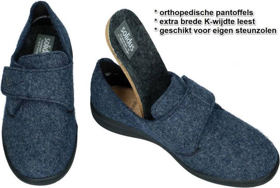 Solidus Solid Dames blauw donker pantoffels