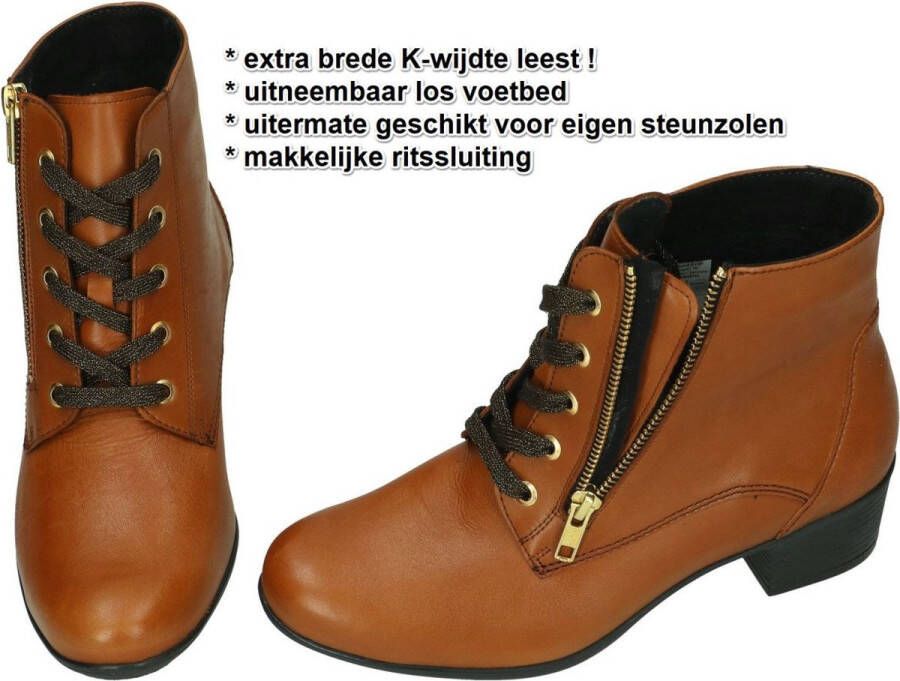 Solidus Solid Dames cogna caramel enkellaarzen