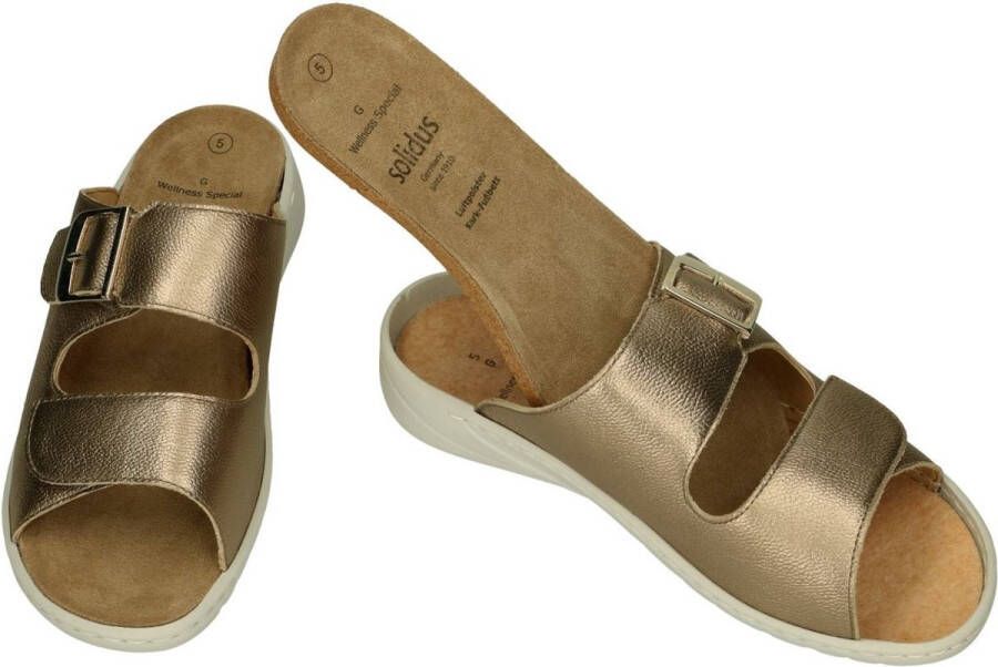 Solidus Solid Dames goud slippers & muiltjes