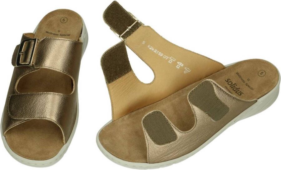 Solidus Solid Dames goud slippers & muiltjes