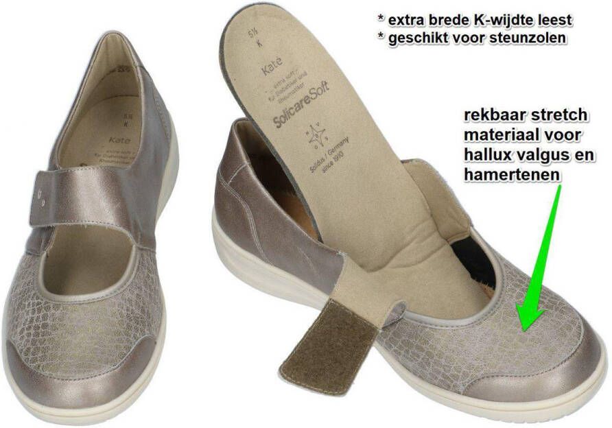 Solidus Dames Instappers & Ballerina's Kate Marmo 29506-40169 Taupe Metallic - Foto 9
