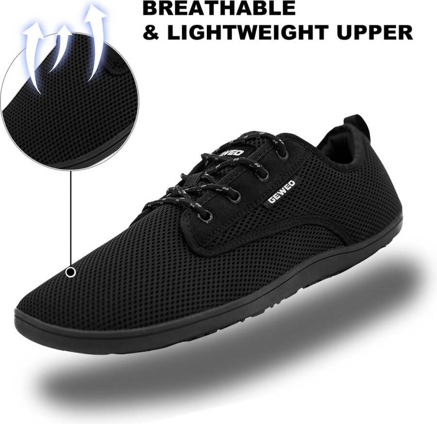 SOMIC Fitness Schoen Lichtgewicht Sportschoenen Athletics Sportschool Sneakers– Bodybuilding Platte Zool Veel Grip Veel Stabiliteit Zwart