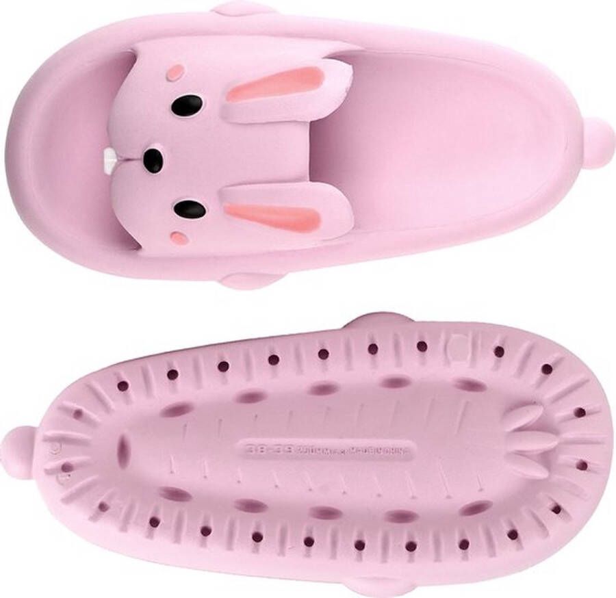 SOMIC Paashaas Dames Badslippers Meisjes Slippers Pasen Kinderpaashaas -Kids Teenslippers Schattige konijn slides - Roze