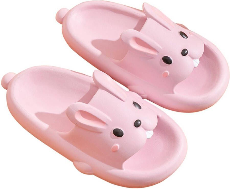 SOMIC Paashaas Dames Badslippers Meisjes Slippers Pasen Kinderpaashaas -Kids Teenslippers Schattige konijn slides - Roze