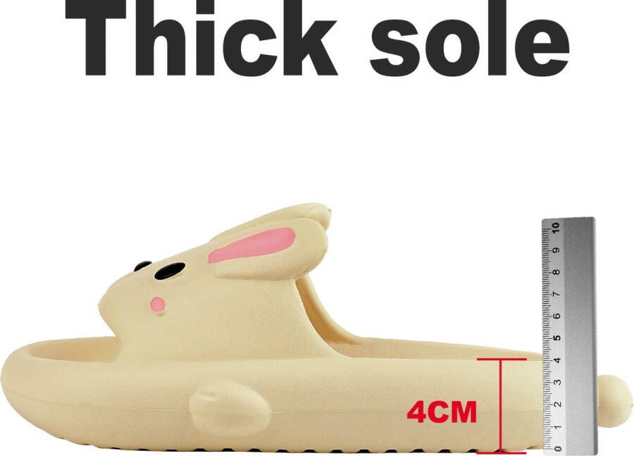 SOMIC Paashaas Dames Badslippers Meisjes Slippers Pasen Kinderpaashaas -Kids Teenslippers Schattige konijn slides - Geel