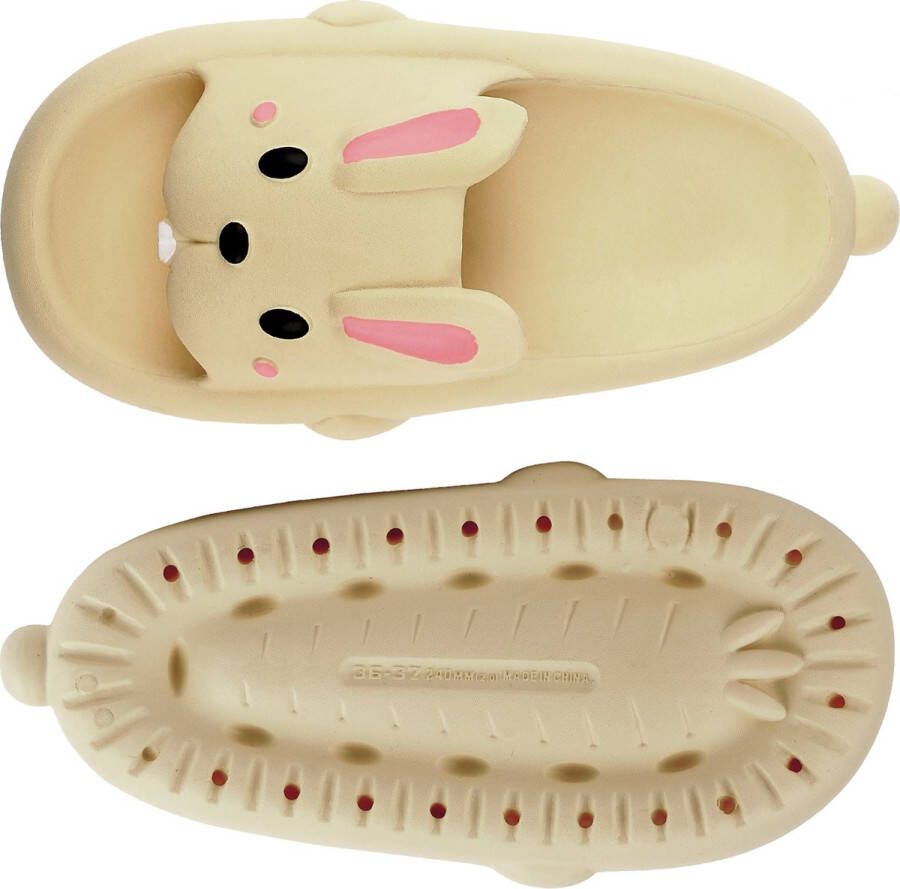 SOMIC Paashaas Dames Badslippers Meisjes Slippers Pasen Kinderpaashaas -Kids Teenslippers Schattige konijn slides - Geel