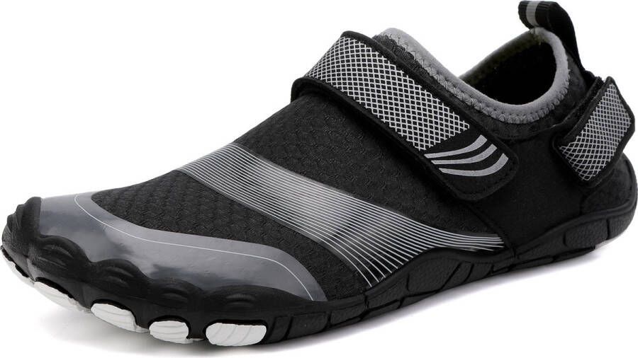 SOMIC Waterschoenen Aquaschoenen Trail Running Schoenen Fitnessschoenen -Outdoor Ademend Antislip Instelbaar Klittenband Schnell Trocknend trailschoenen Zwart