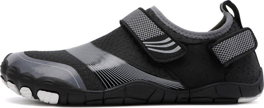 SOMIC Waterschoenen Aquaschoenen Trail Running Schoenen Fitnessschoenen -Outdoor Ademend Antislip Instelbaar Klittenband Schnell Trocknend trailschoenen Zwart
