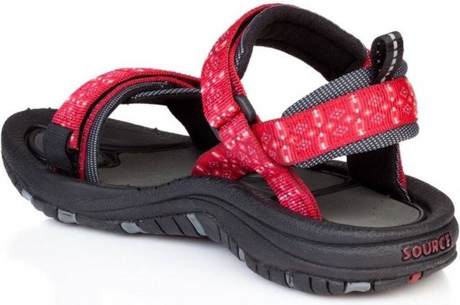 Source Classic Sandaal dames Wandelsandalen Vrouwen rood zwart wit